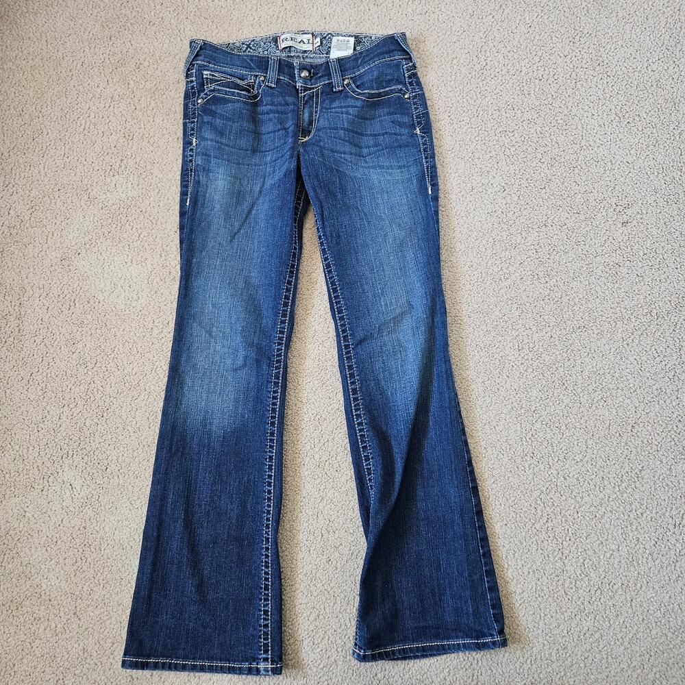Ariat Real Mid Rise Whipstitch Boot Cut Jean 30R